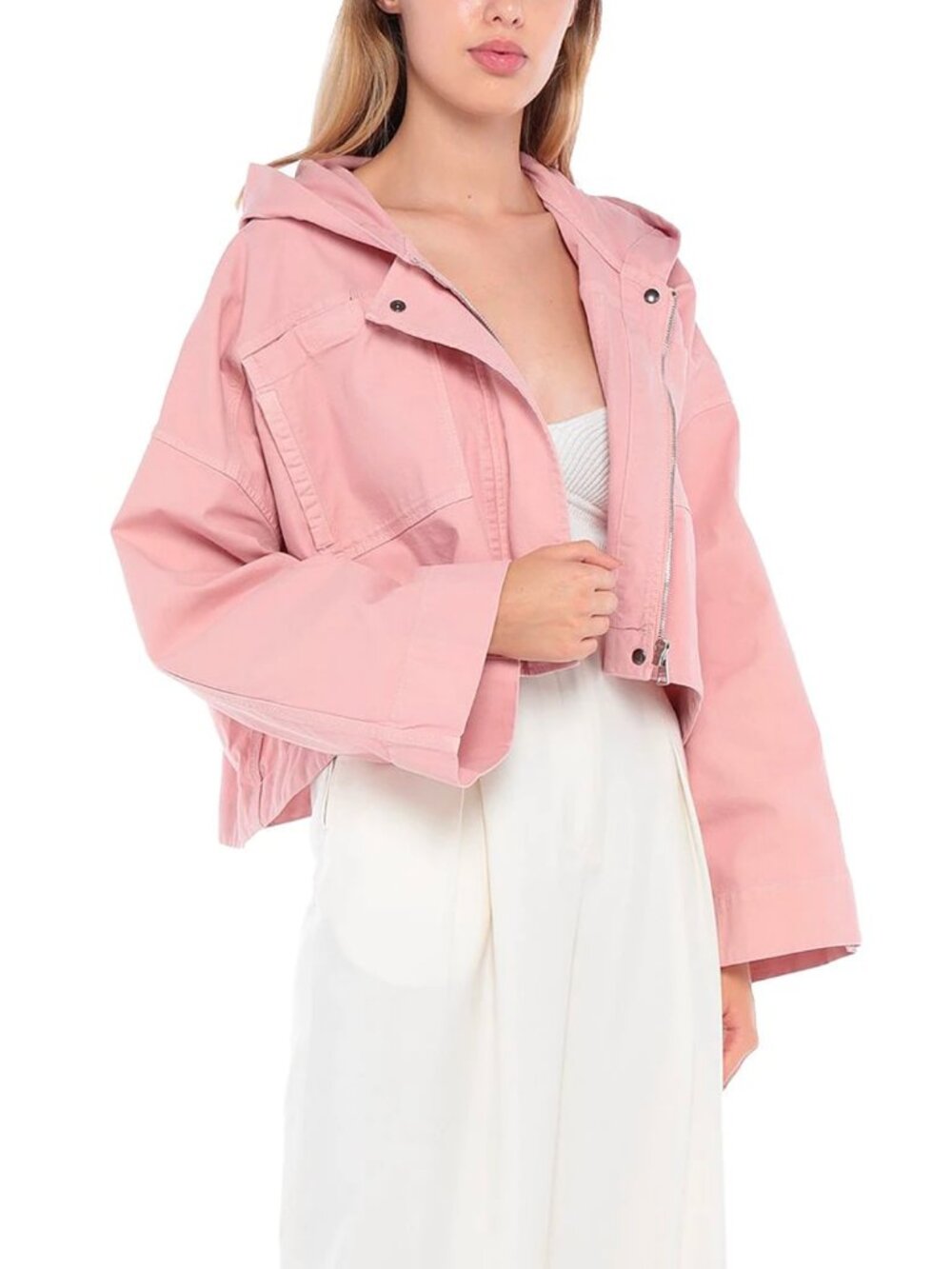 Cropped oversized jacket